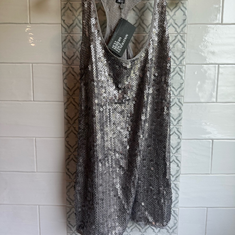 Urban Behavior Metallic Sequin Top